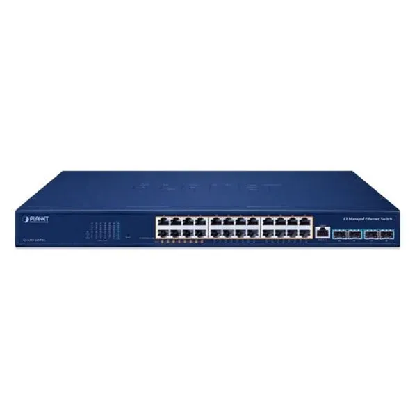 Planet GS-6311-24HP4X L3 switch, 24x1Gb, 4x10Gb SFP+, 8x PoE 802.3bt + 16x PoE 802.3at 480W, QoS