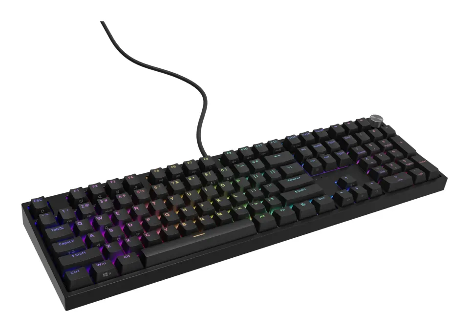 Herní mechanická klávesnice Genesis THOR 404/RGB/Outemu Peach Silent/Drátové USB-A/US layout/Černá