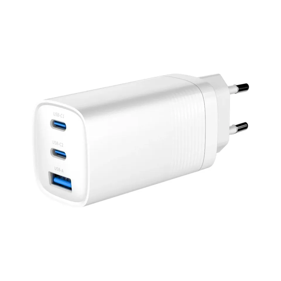GEMBIRD, Nabíječka USB, 1x USB + 1x USB-C port PD, 65W, černá