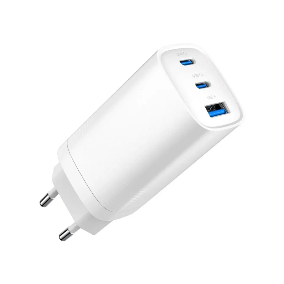 GEMBIRD, Nabíječka USB, 1x USB + 1x USB-C port PD, 65W, černá