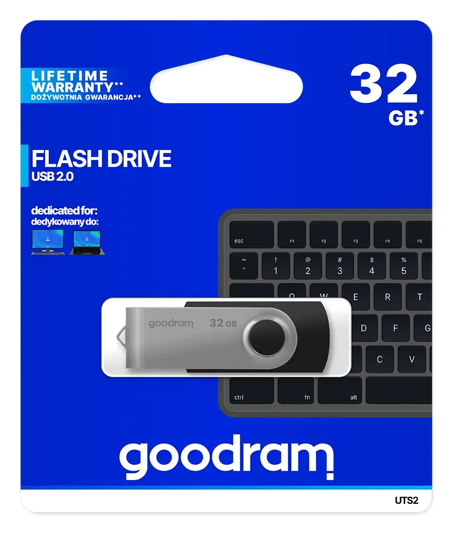 GOODRAM Flash Disk 32GB UTS2, USB 2.0, černá