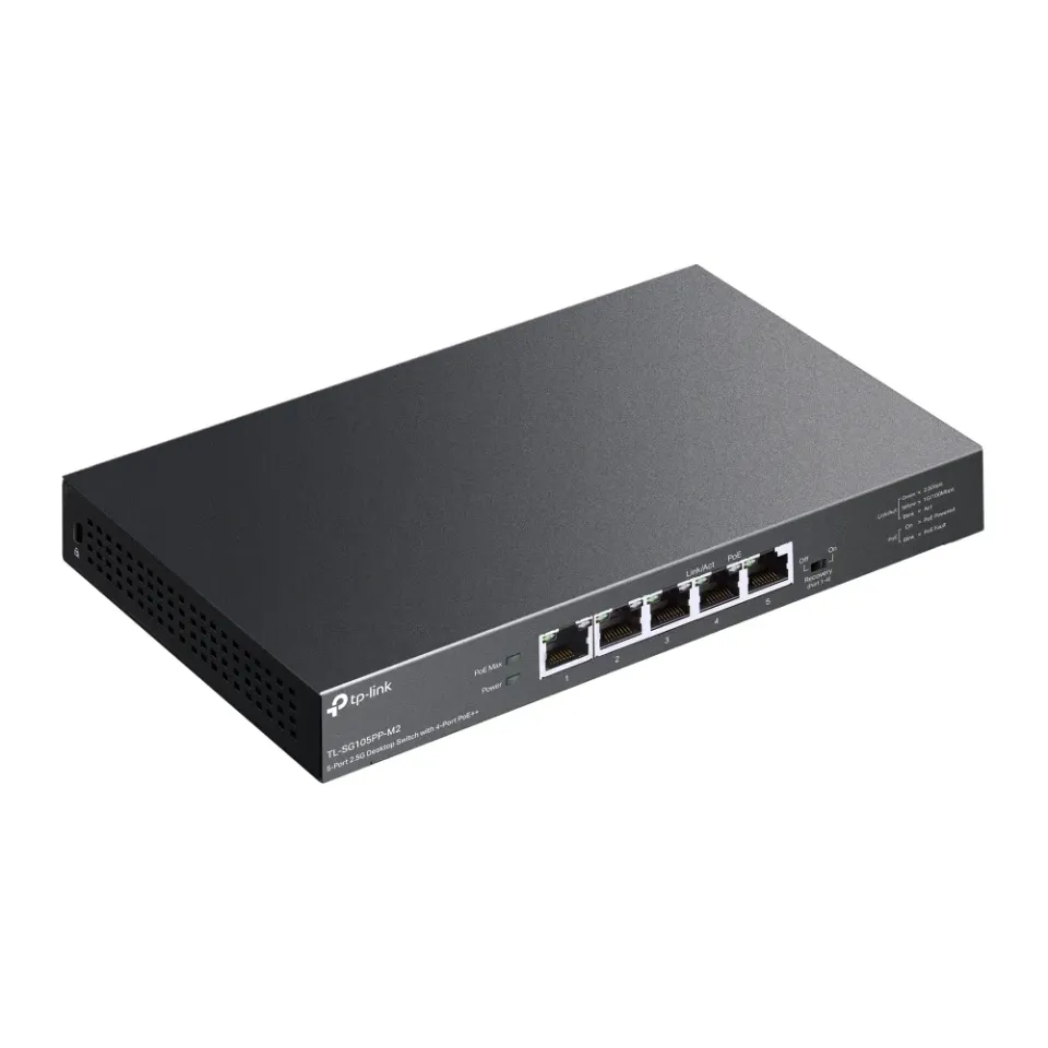 TP-Link TL-SG105PP-M2 Switch 1x 2,5GLAN, 4x 2,5GLAN s PoE++, 123W