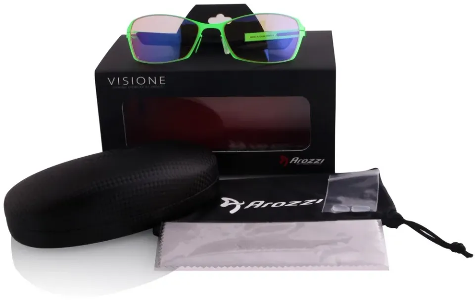 AROZZI herní brýle VISIONE VX-500 Green/ zelenočerné obroučky/ jantarová skla