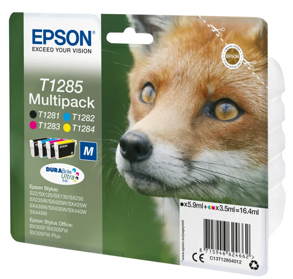 EPSON cartridge T1285 (black/cyan/magenta/yellow) multipack (liška)
