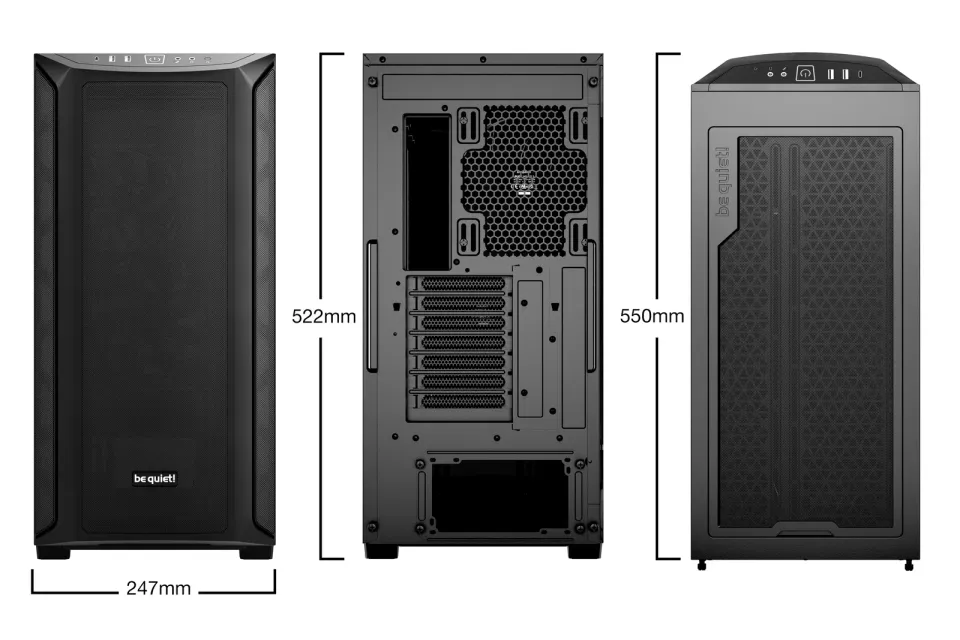 Be quiet! skříň SHADOW BASE 800 / 3x140 mm fan / USB-C / 2xUSB 3.0 / tvrzené sklo/ černá