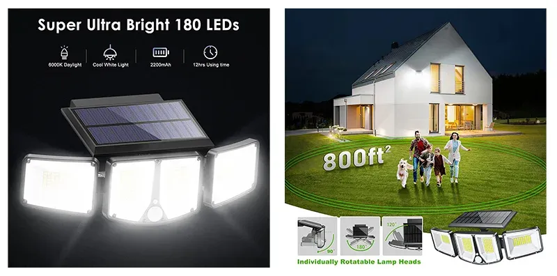 Viking venkovní solární LED světlo S180 s pohybovým senzorem