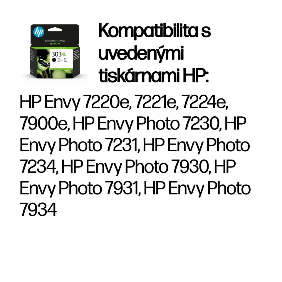 HP T6N04AE originální náplň č.303XL černá velká cca 600 stran (pro HP Envy 7220e, 7221e, 7920e, 7921e)