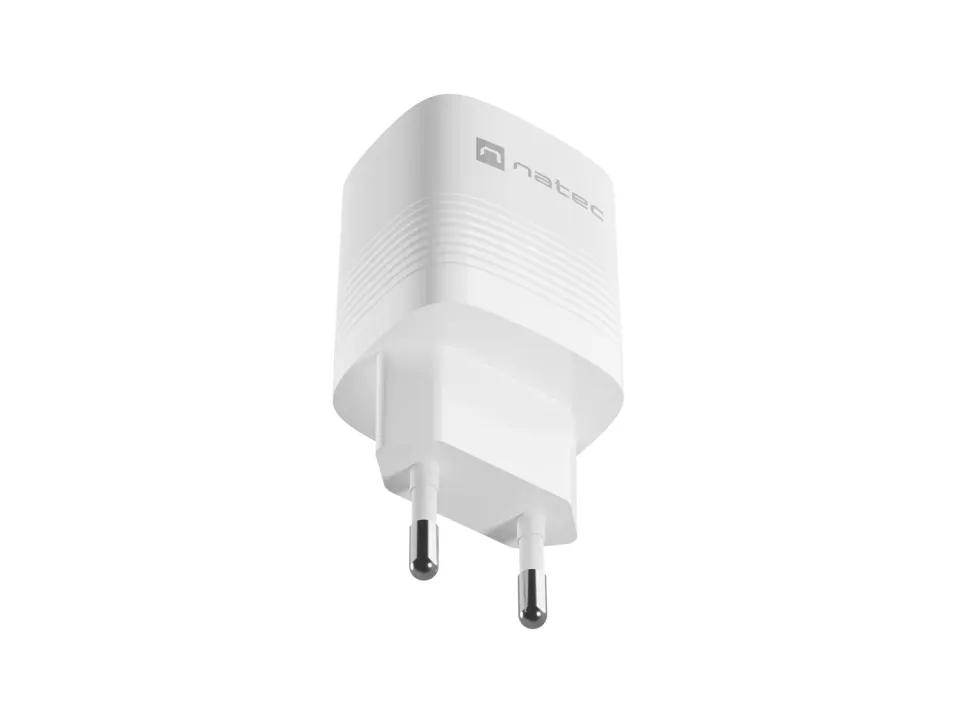 Universální USB nabíječka Natec RIBERA GaN 30W, 1X USB-A, 1X USB-C, Bílá