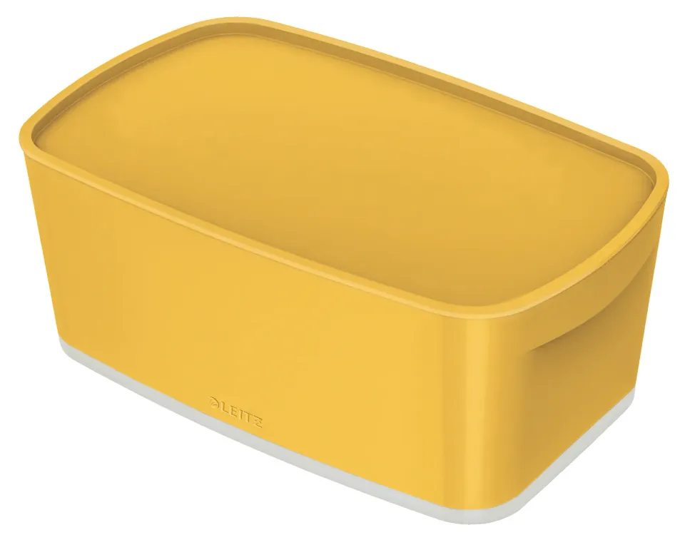 LEITZ Úložný box s víkem MyBox Cosy, velikost S, teplá žlutá