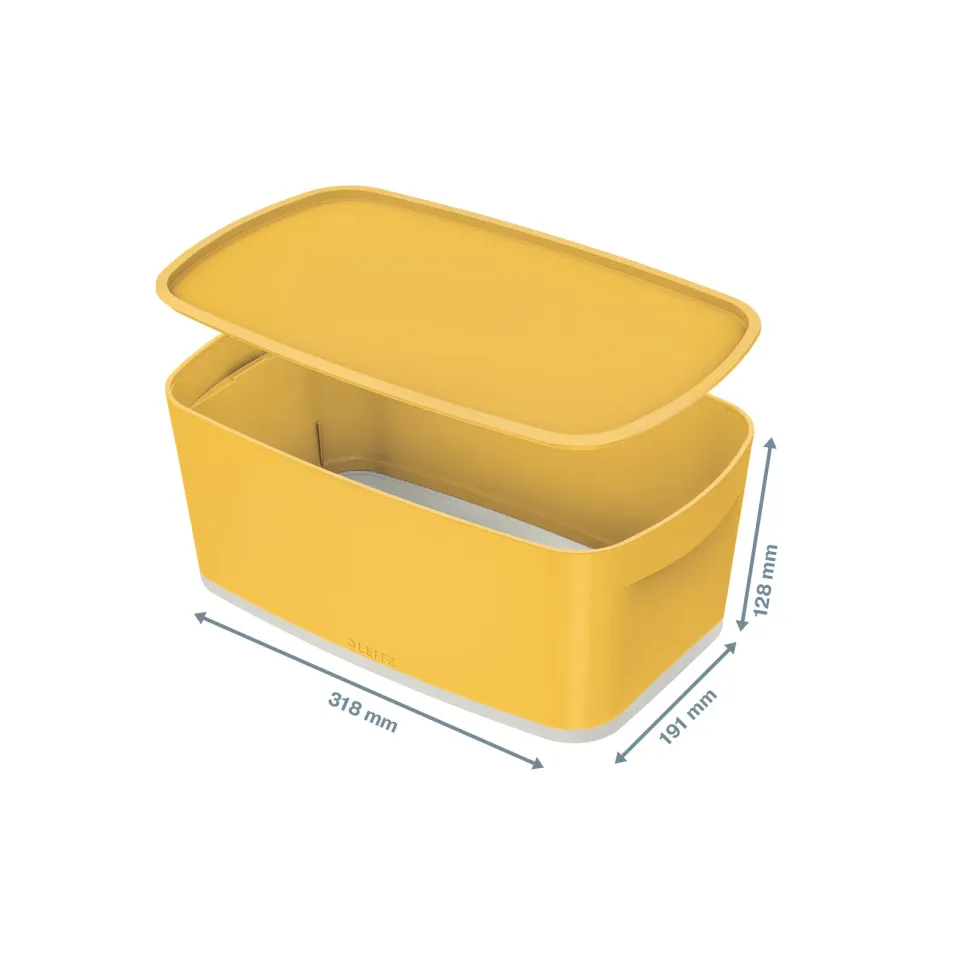 LEITZ Úložný box s víkem MyBox Cosy, velikost S, teplá žlutá
