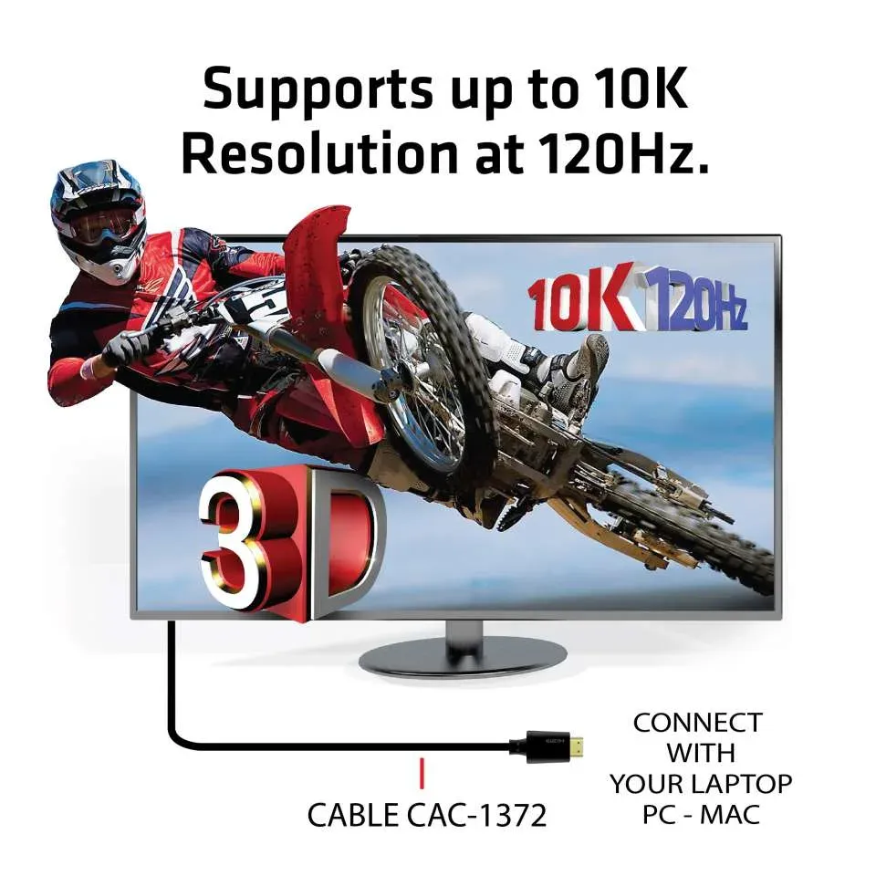 Club3D Kabel Ultra Rychlý HDMI™ Certifikovaný HDMI™ 4K120Hz, 8K60Hz, 2m, 28 AWG