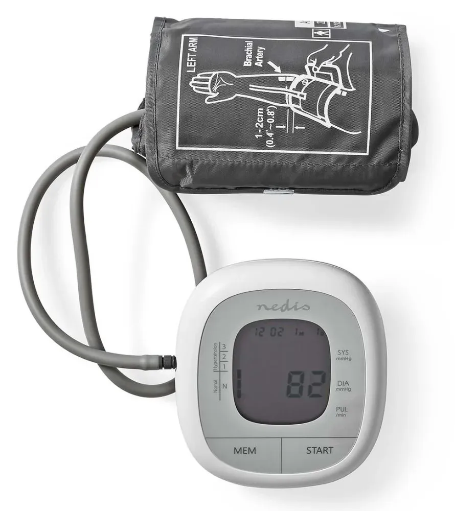 NEDIS tlakoměr na paži/ LCD dsplej/ bílý