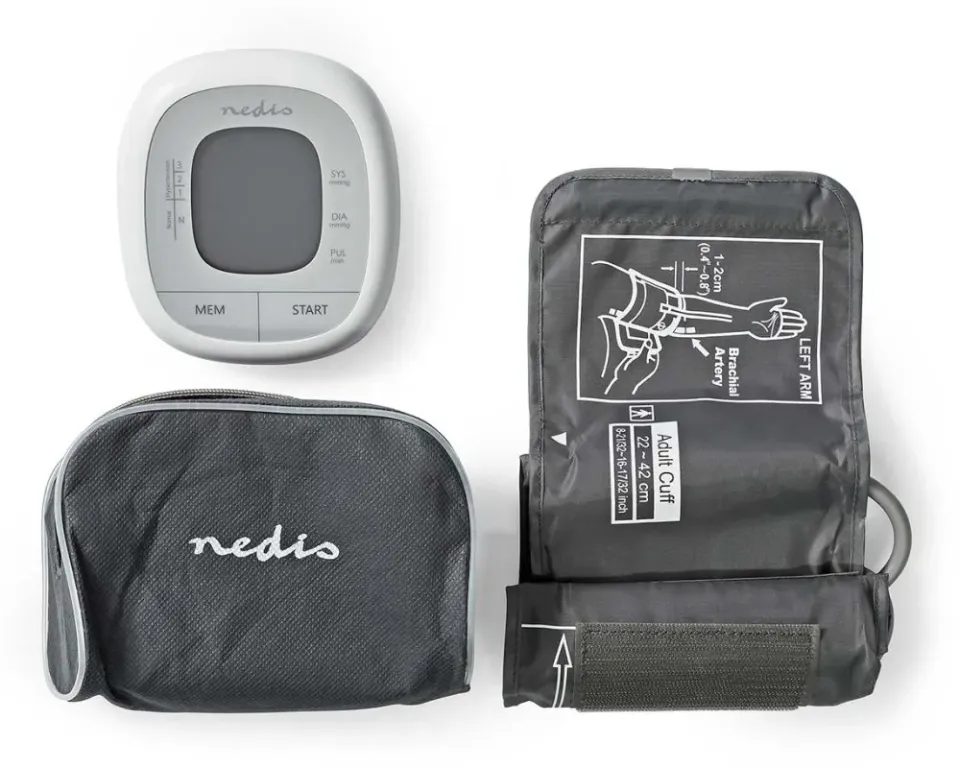 NEDIS tlakoměr na paži/ LCD dsplej/ bílý