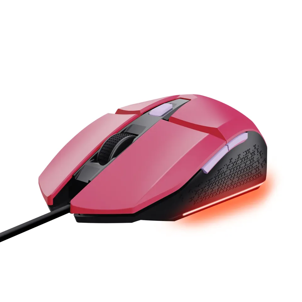 TRUST GXT 109 FELOX/Herní/Optická/Pro praváky/6 400 DPI/Drátová USB/Růžová