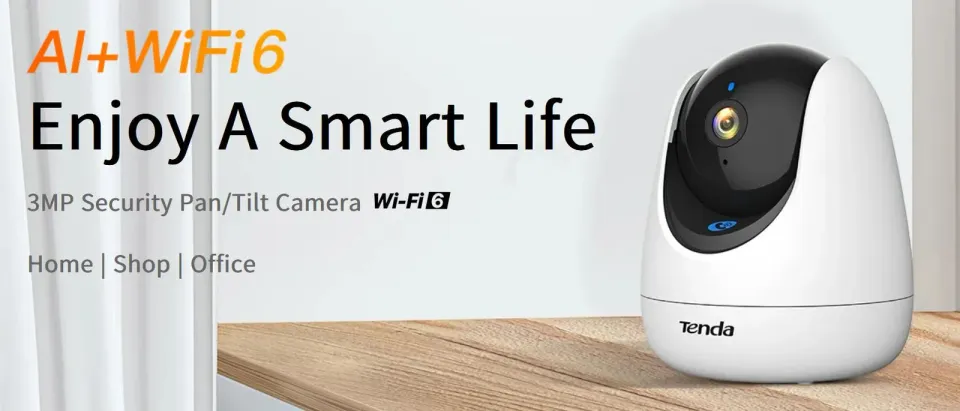 Tenda RP3 Pro AI Security 2K (3MP) WiFi 6 otočná kamera, noční vidění, audio, WPA3, AX300