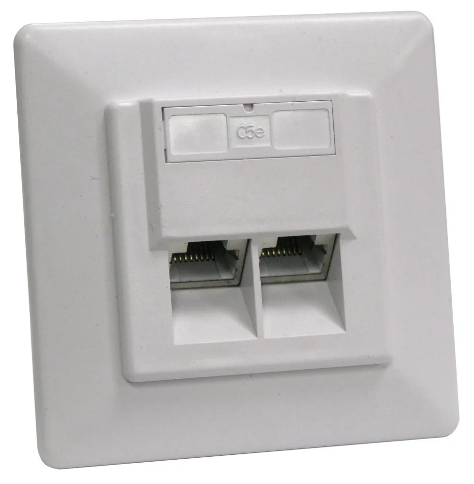 XtendLan Zásuvka 2x RJ-45, Cat5e, stíněná, pod omítku, šikmý vývod, narážecí dual