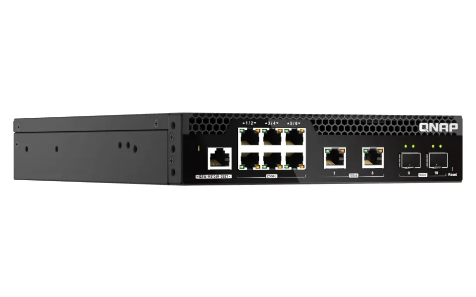 QNAP řízený switch QSW-M2106R-2S2T (6x 2,5GbE RJ45, 2x 10GbE RJ45, 2x 10GbE SFP+, malá šířka)