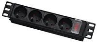 10" rozvodný panel LEXI-Net 4x230V, vypínač, indikátor napětí, kabel 1,8m, 1U
