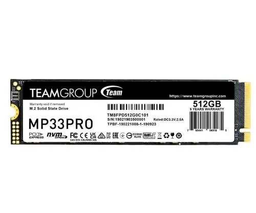 TEAMGROUP MP33 PRO SSD NVMe M.2 512GB PCIe Gen3x4 2280