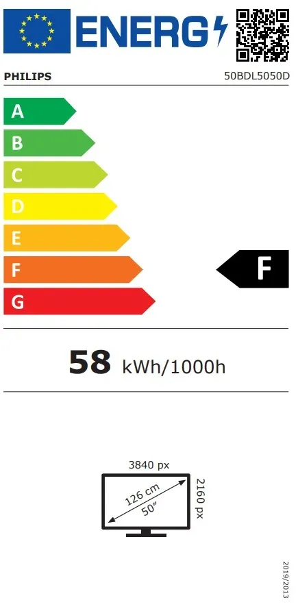 50" D-LED Philips 50BDL5050D-UHD,600,AN,24/7