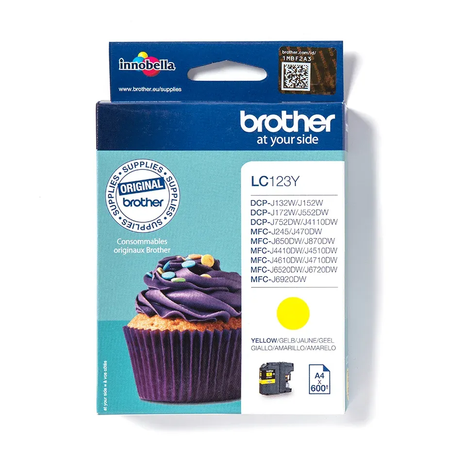 BROTHER LC-123Y originální náplň žlutá - 600 stran