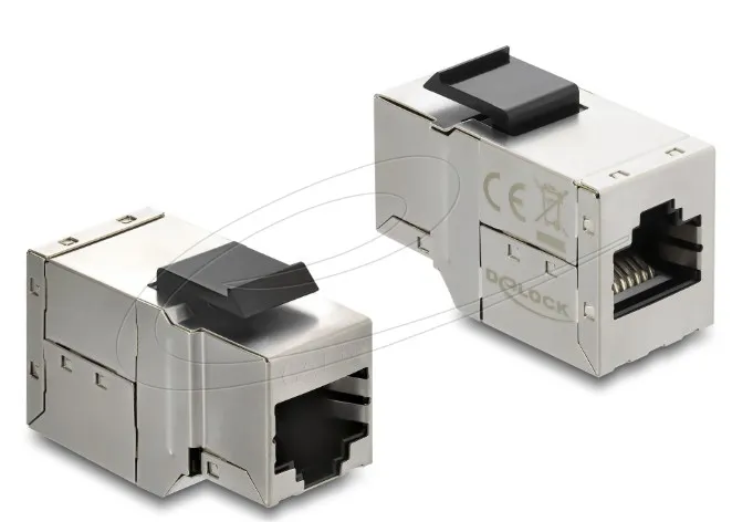 Delock Spojka modulu Keystone ze zásuvky RJ45 na zásuvku RJ45 Cat.6A s černou pl