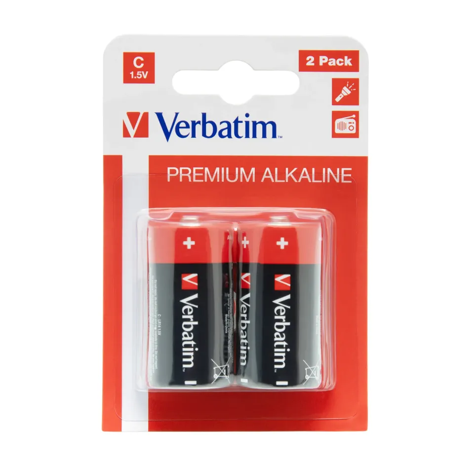 VERBATIM Alkalické baterie C, 2 PACK / LR14