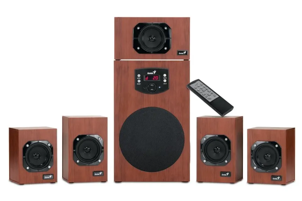 GENIUS repro SW-HF5.1 4600 II (dřevo, 5.1 Home Theater 120W RMS, display), cherry