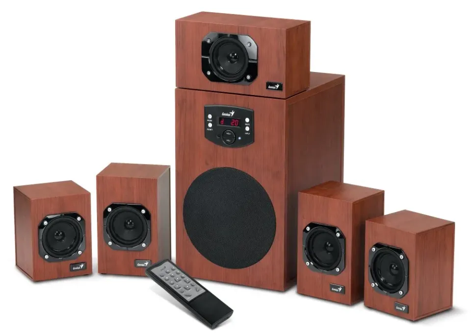 GENIUS repro SW-HF5.1 4600 II (dřevo, 5.1 Home Theater 120W RMS, display), cherry