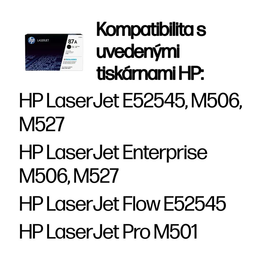 HP CF287A originální černý toner č.87A cca 9000str. (pro LJ M506, M501, MFP M527, black