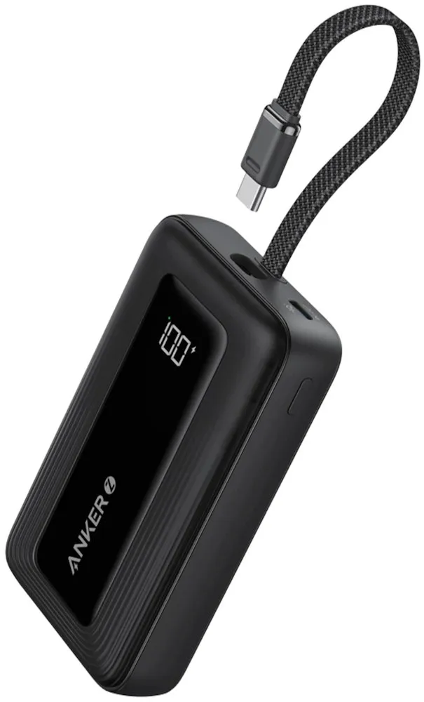 Anker Powerbanka/ 10000mAh/ 30W/ integrovaný USB-C/ displej/ černá