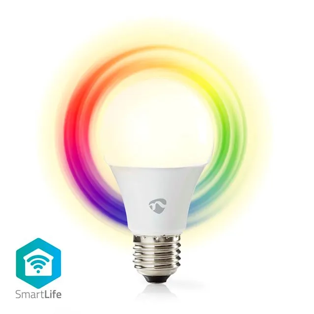 Nedis WIFILRC10E27 - SmartLife LED žárovka | Wi-Fi | E27 | 806 lm | 9 W | RGB /