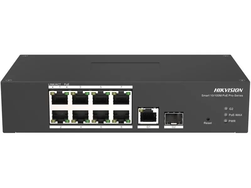 Hikvision DS-3T1310P-SI/HS - Smart Managed Switch, 8x 100Mb PoE + 1x Gb RJ45 + 1x Gb SFP, 110W