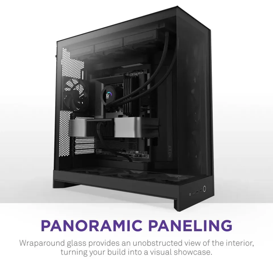 NZXT skříň H9 Flow dvoukomorová ATX / 3x140mm fan / 1x120mm / perforovaný top / proskl. bočnice, front / černá
