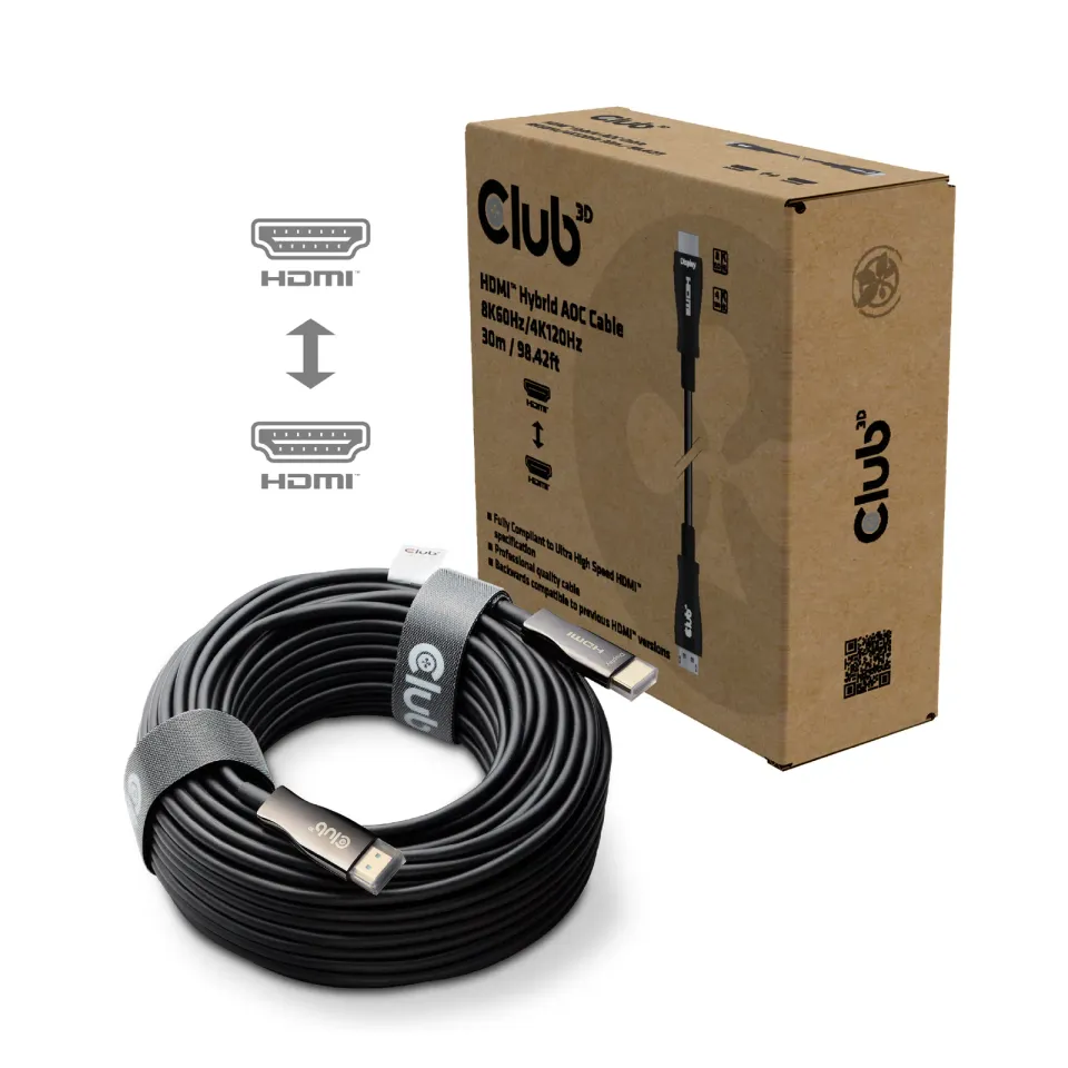 Club3D Kabel aktivní hybridní optický HDMI 2.1 8K60Hz/4K120Hz, (M/M), 30m