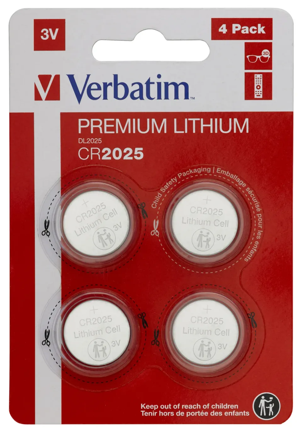 VERBATIM Lithium baterie CR2025 3V 4 Pack