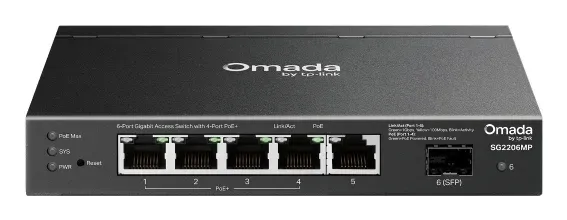 TP-LINK SG2206MP Omada Access 6portový gigabitový switch se 4 porty PoE+