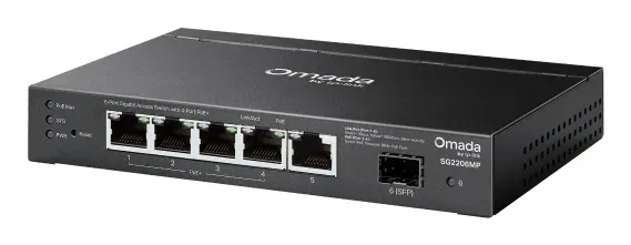 TP-LINK SG2206MP Omada Access 6portový gigabitový switch se 4 porty PoE+
