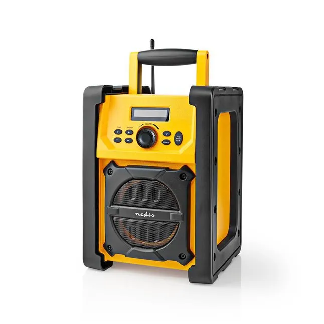 Nedis RDFM3100YW - FM Rádio na staveniště | 15 W | Bluetooth® | IPX5 | Držadlo |