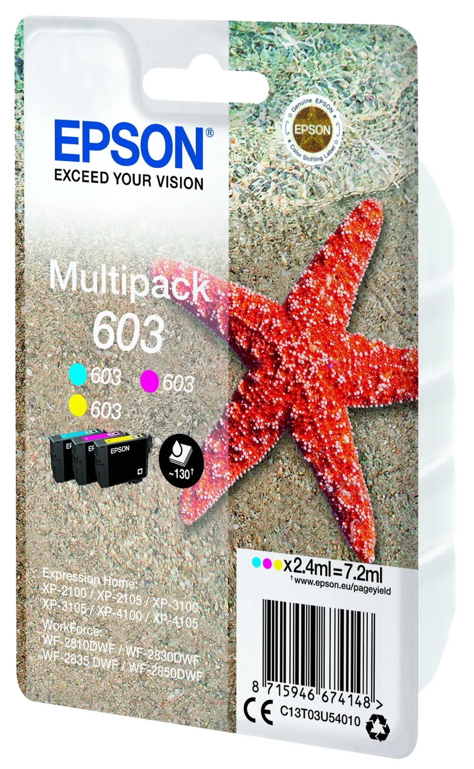 EPSON cartridge T03U5 (cyan/magenta/yellow) multipack (hvězdice)