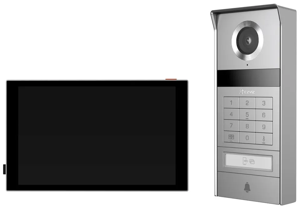 EZVIZ chytrý domácí interkom TP9 Pro/ Wi-Fi/ 4K/ 8" dot. monitor/ videotelefon/ bezdrátový zvonek/ IP65/ černo-stříbrný