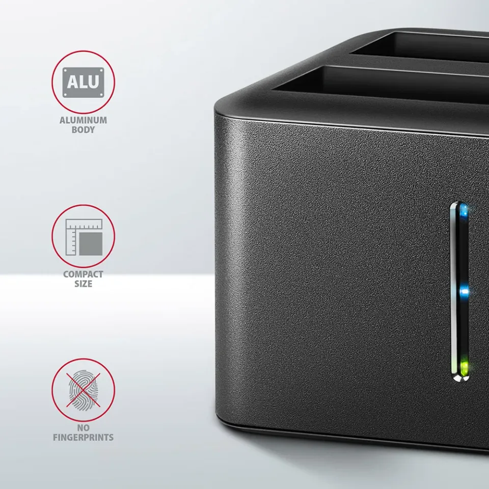 AXAGON ADSA-D25, USB 3.2 Gen 1 - 2x SATA 6G 2.5" SSD/HDD CLONE MINI dokovací st