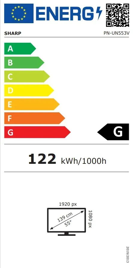 55" LED SHARP UN553V,1920x1080,IPS,24/7,500cd