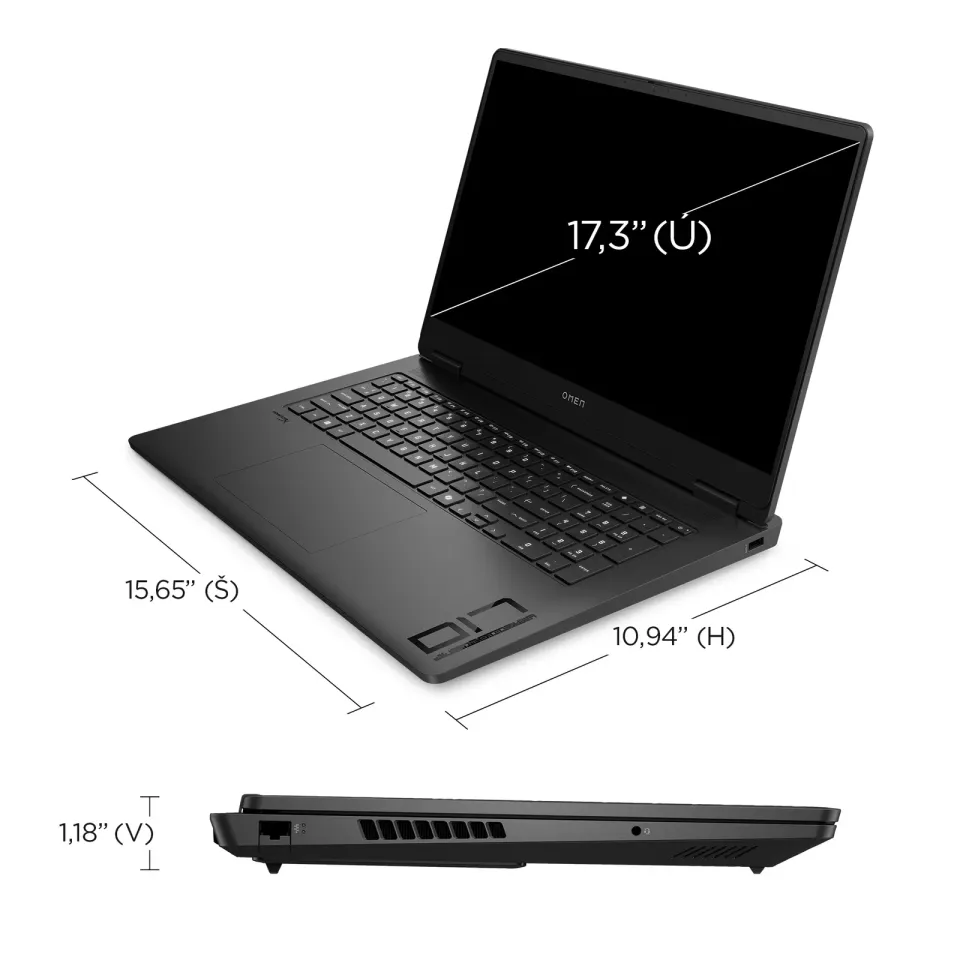 HP OMEN/17-db0002nc/R7-8845HS/17,3"/QHD/32GB/1TB SSD/RTX 4070/W11H/Black/2R