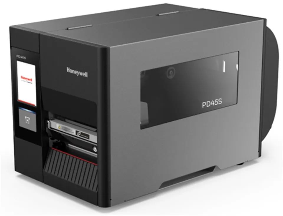 Honeywell PD45S – industrieller Etikettendrucker, 203 dpi, 3,5"-Farb-Touchdisplay, Ethernet, Spender, Aufwickler, Etikettenentnahmesensor