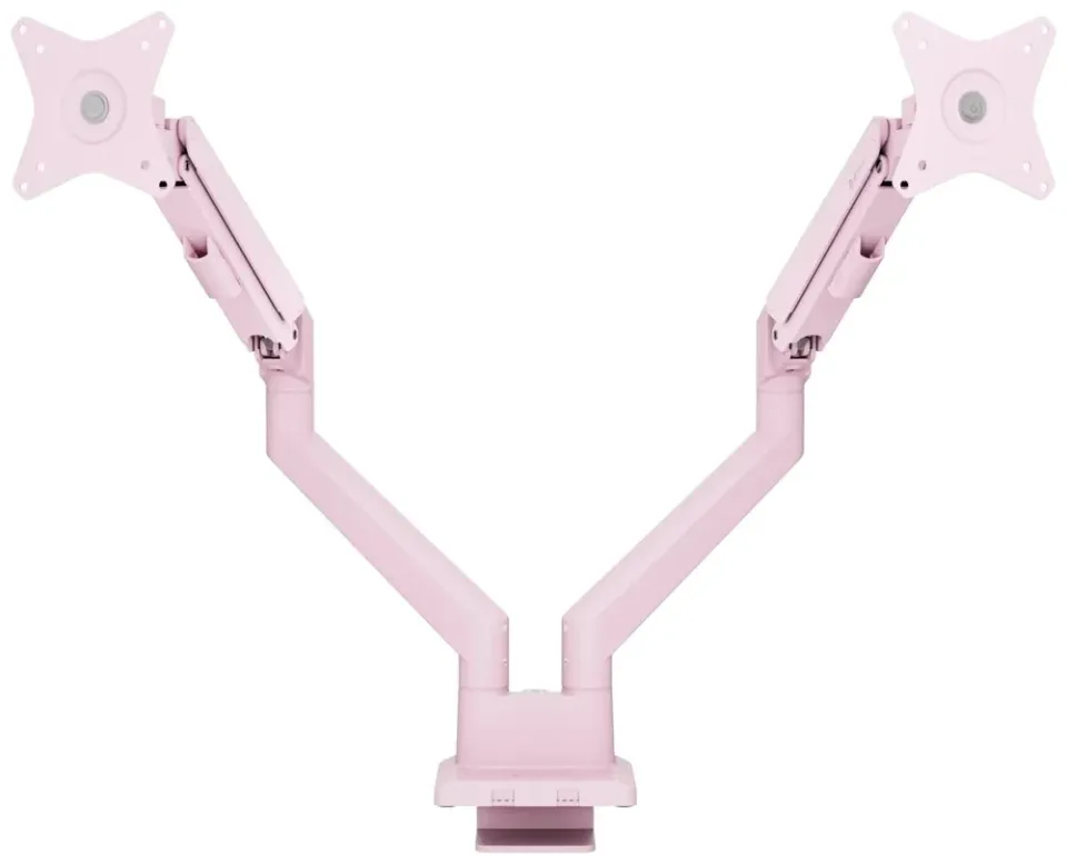 AROZZI ALZARE NEO DUO Pink/ stolní držák pro 2 monitory/ plynový píst/ kovový/ růžový