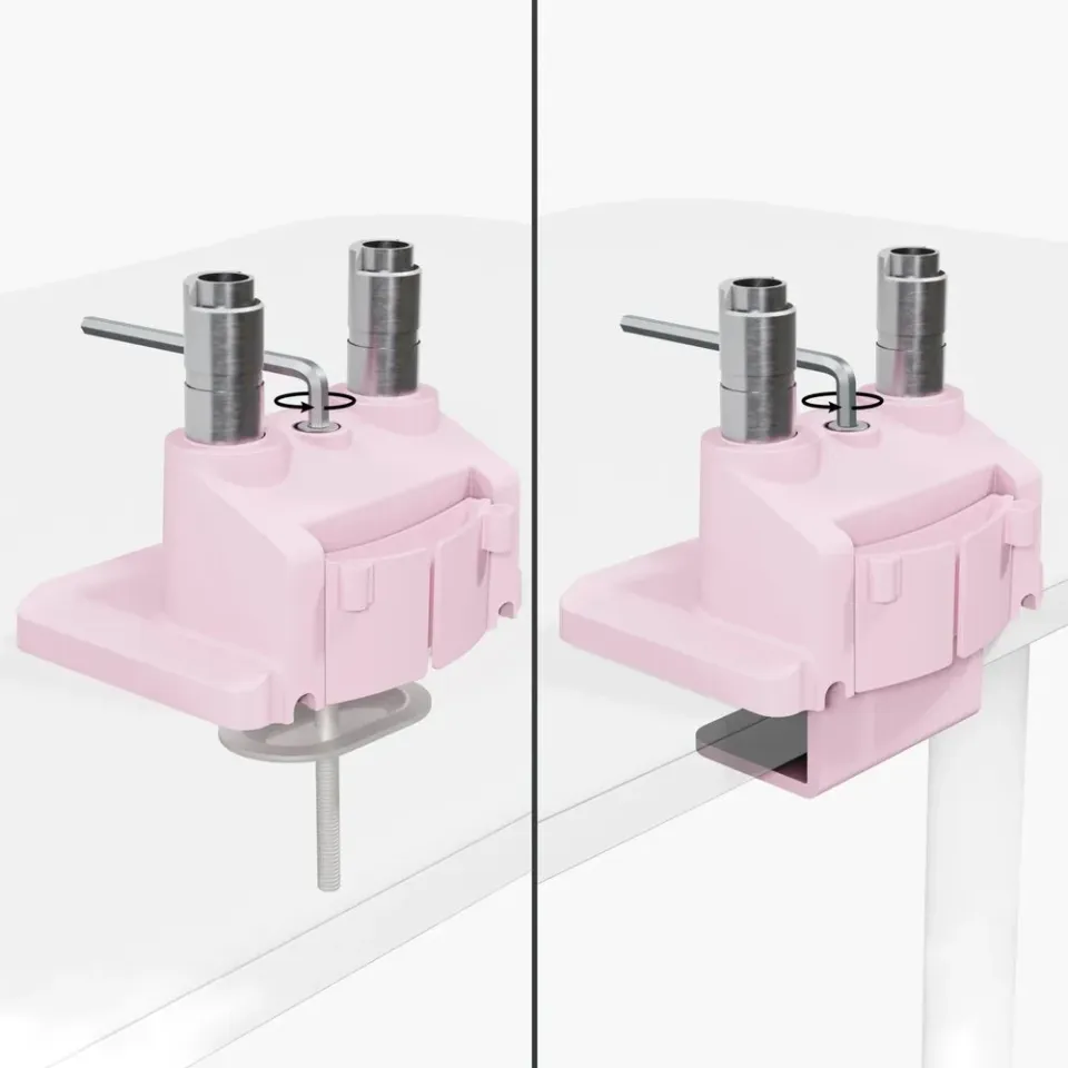 AROZZI ALZARE NEO DUO Pink/ stolní držák pro 2 monitory/ plynový píst/ kovový/ růžový