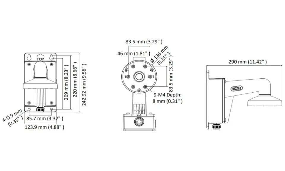 HIKVISION držák pro kameru DS-1473ZJ-135B/ kompatibilní s kamerami serie D6xx