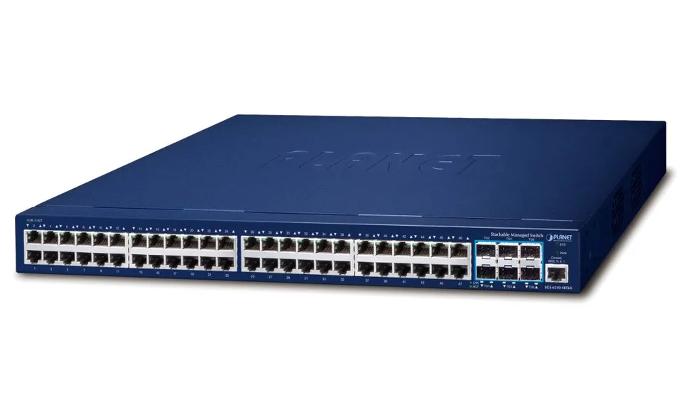 Planet SGS-6310-48T6X L3 switch, 48x1Gb, 6x10Gb SFP+, HW/IP stack, VSF/Cluster