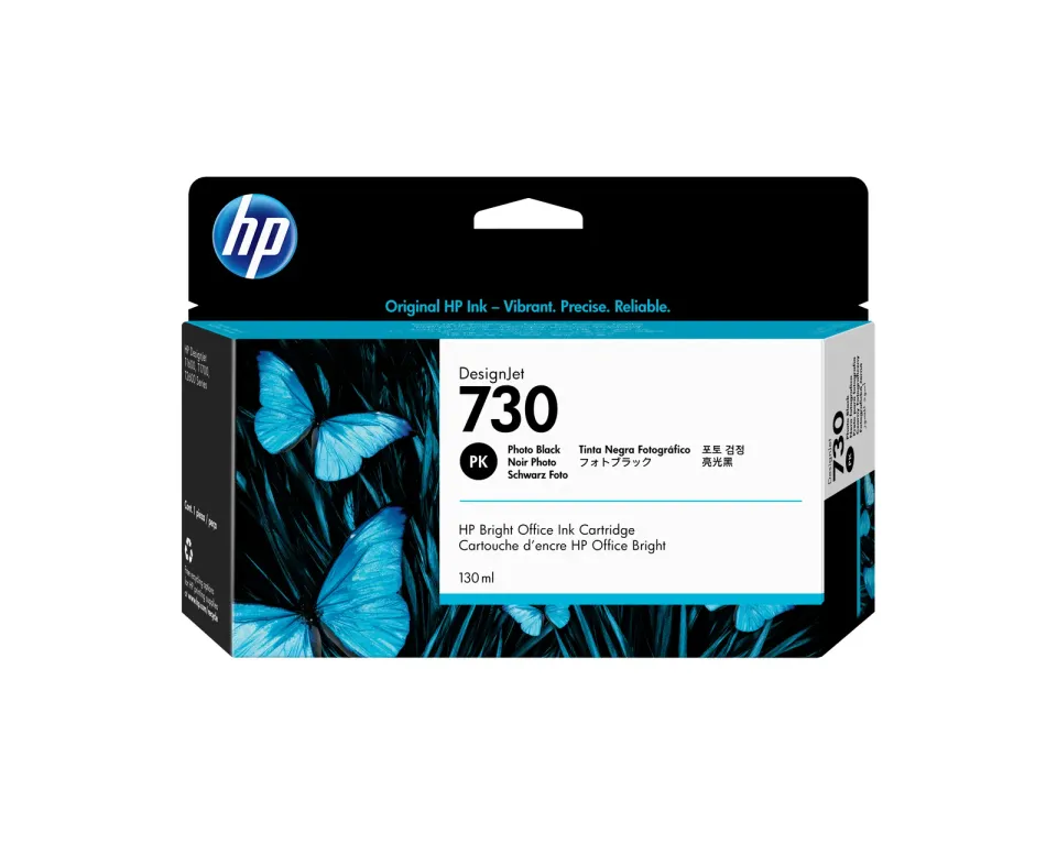 HP originální ink P2V67A, HP 730, foto černá, 130ml
